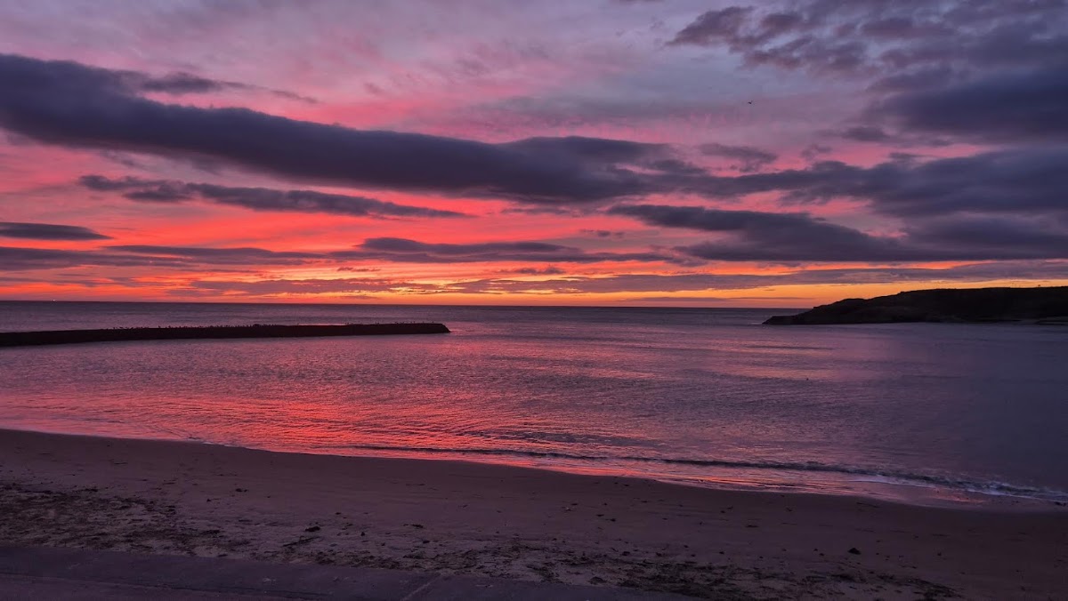 Sunset over Cullercoats bay